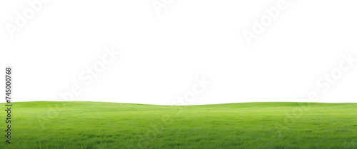 Natural view of grass hills on transparent background