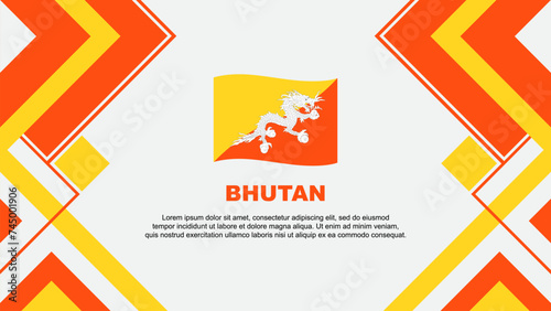 Bhutan Flag Abstract Background Design Template. Bhutan Independence Day Banner Wallpaper Vector Illustration. Bhutan Banner