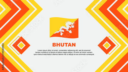 Bhutan Flag Abstract Background Design Template. Bhutan Independence Day Banner Wallpaper Vector Illustration. Bhutan Design