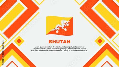 Bhutan Flag Abstract Background Design Template. Bhutan Independence Day Banner Wallpaper Vector Illustration. Bhutan Flag