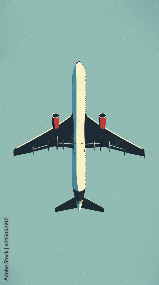 Minimalist illustration of an airplane Minimalist illustration of an airplane