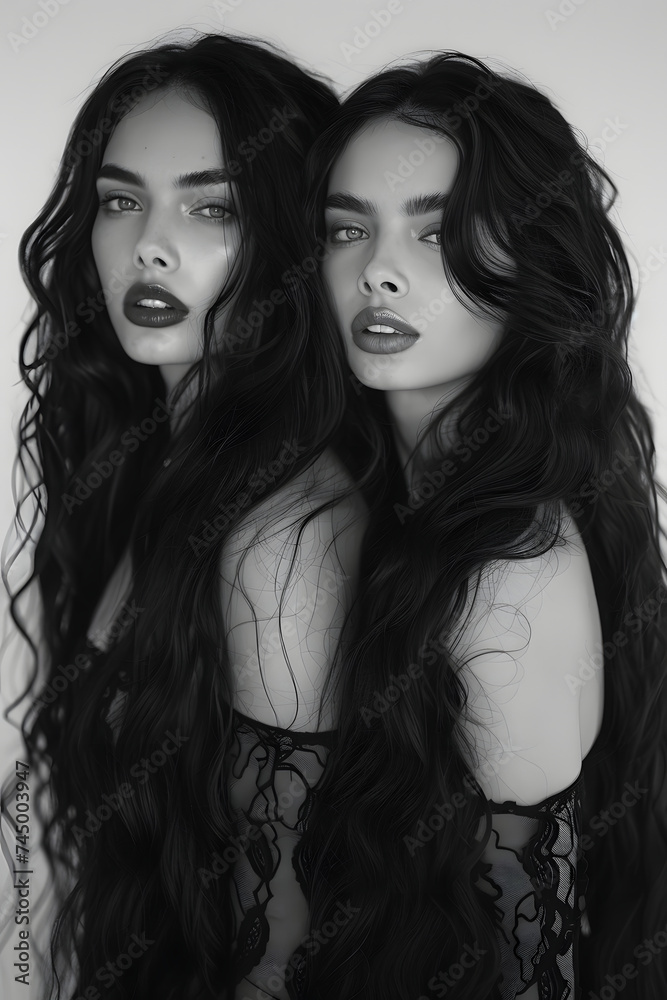 a fashion photoshoot of beautiful female twins a fashion photoshoot of beautiful female twins