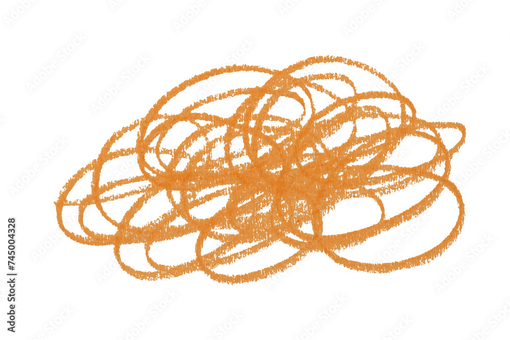Orange pencil strokes isolated on transparent background Orange pencil strokes isolated on transparent background