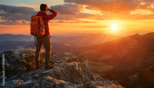 hiker on top of the mountain