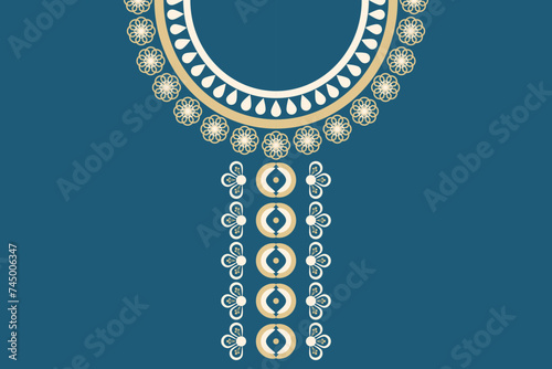 Ethnic necklace embroidery pattern. Designs for fashion texture, textile, fabric, shirt, cloth photo