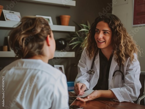 A compassionate female doctor provides thorough explanations of diagnosis to her patient  fostering understanding and trust in the medical encounter.