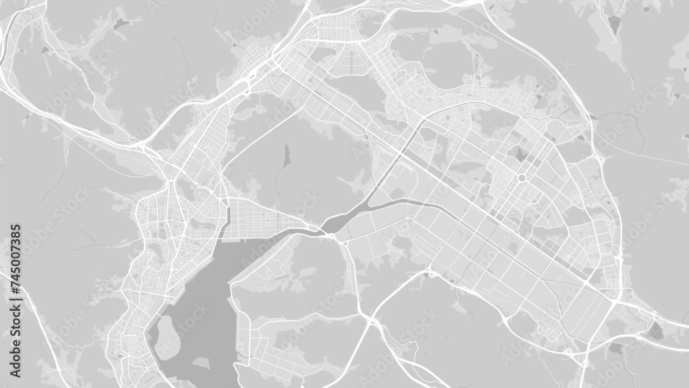 Fototapeta premium Background Changwon map, South Korea, white and light grey city poster. Vector map with roads and water.
