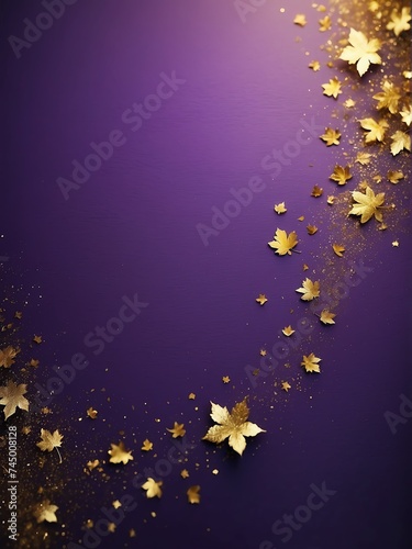 Deep Violet to Gold Leaf color gradient background with shiny glitter sparkles luxury backdrop from Generative AI