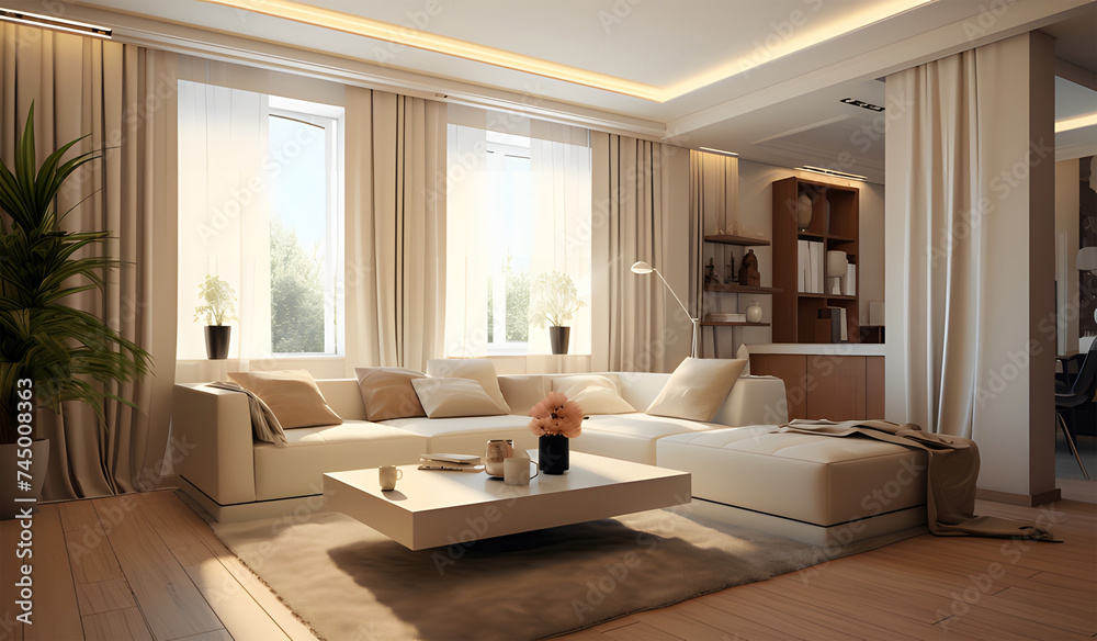modern living room ai generative modern living room ai generative