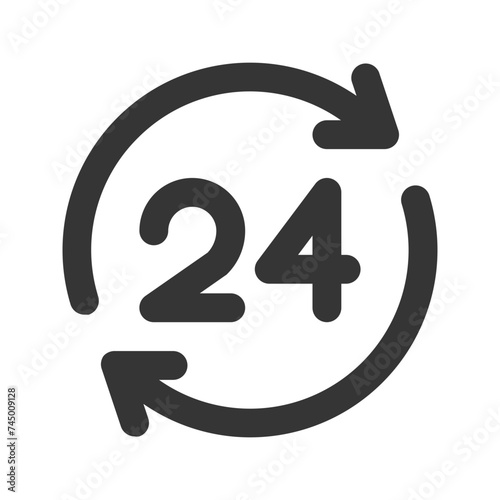 24 hours support line color icon