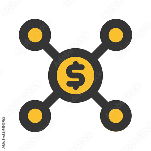 affiliate marketing line color icon