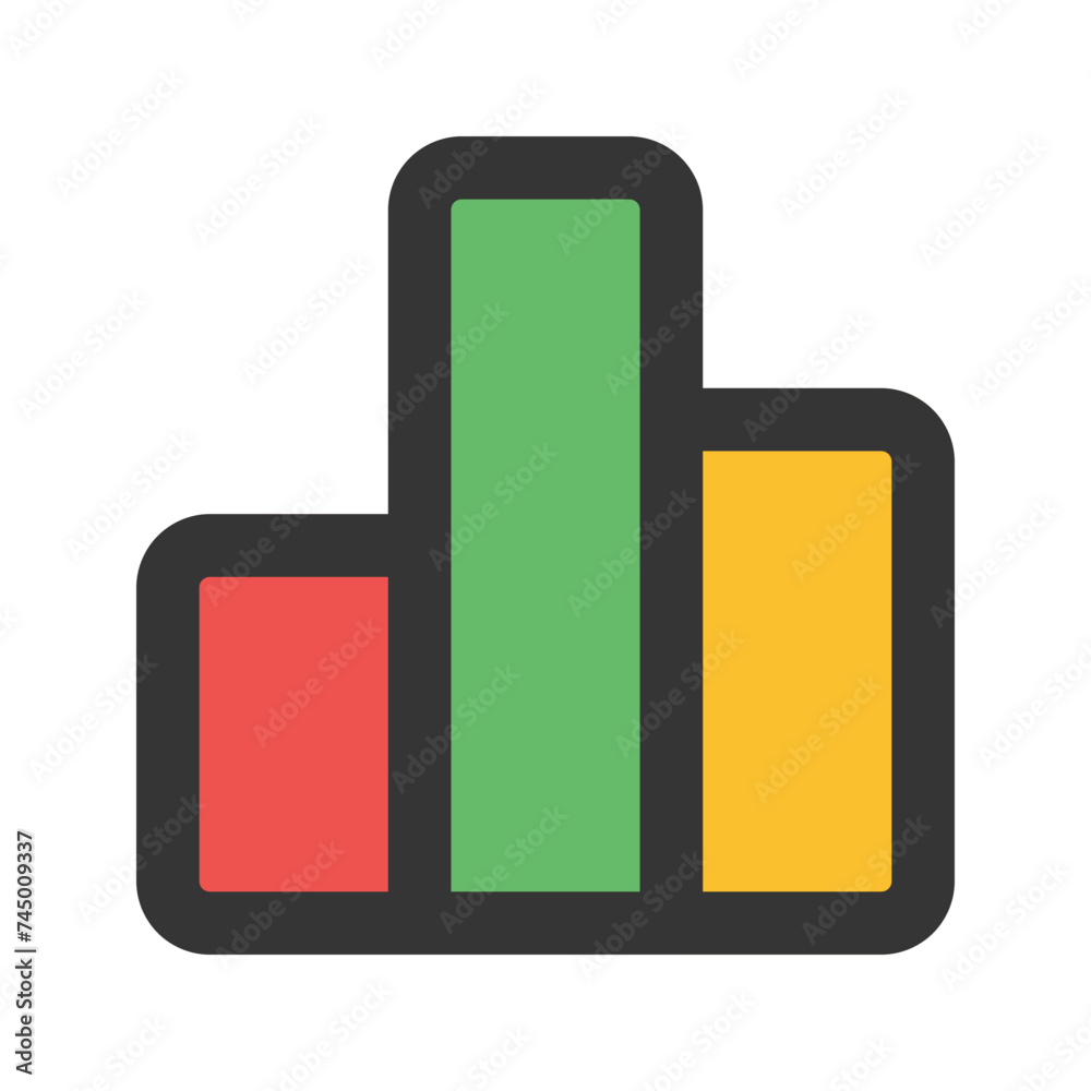bar chart line color icon bar chart line color icon