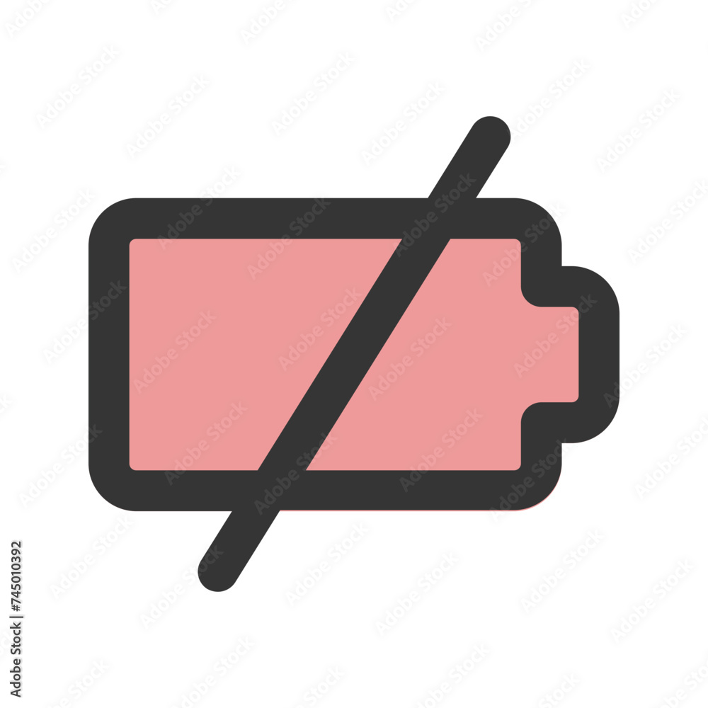 empty battery line color icon empty battery line color icon