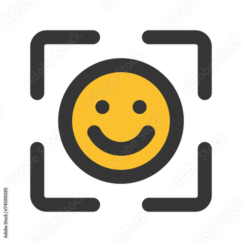 face detection line color icon