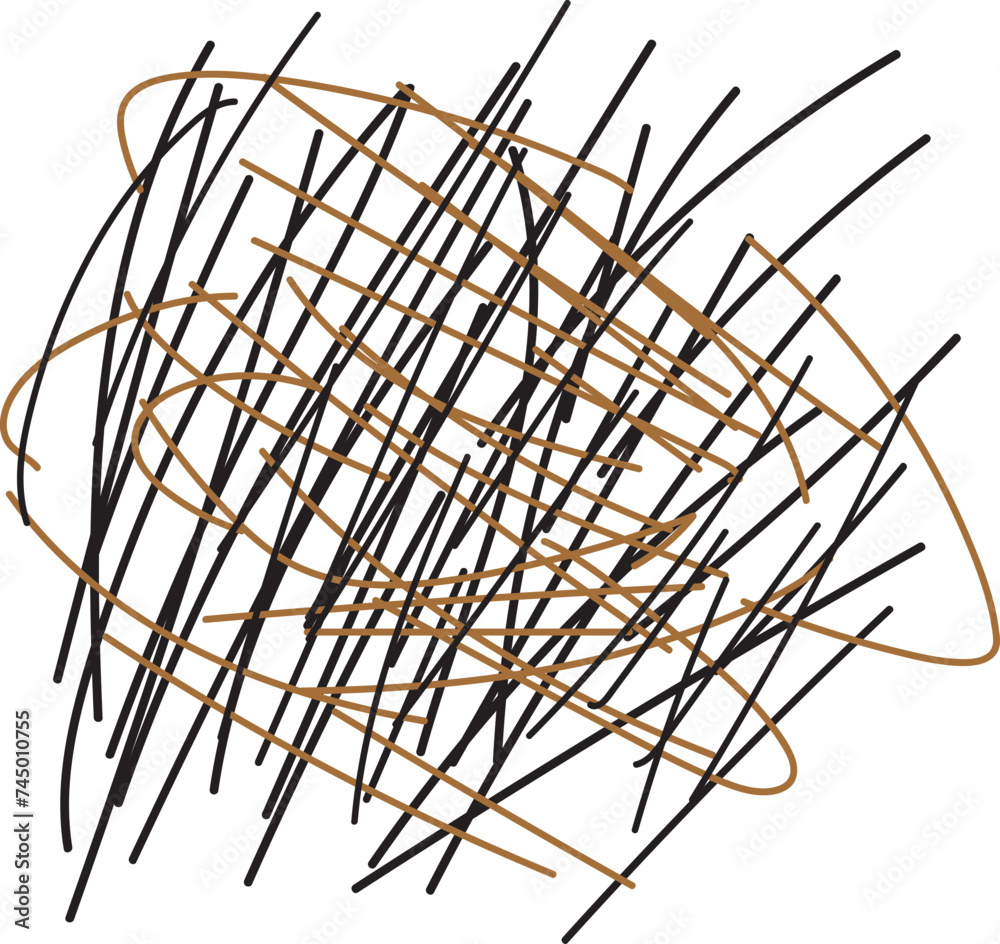 Abstract Black and Brown Hand Scribbled Design. Abstract Black and Brown Hand Scribbled Design.
