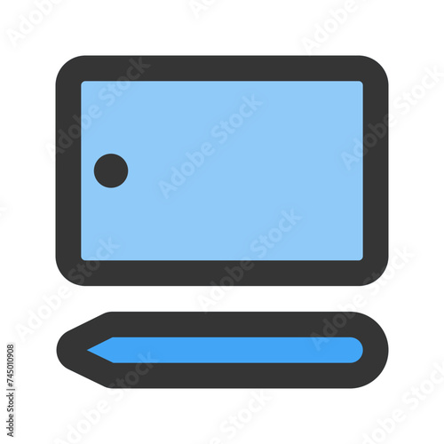 graphic tablet line color icon