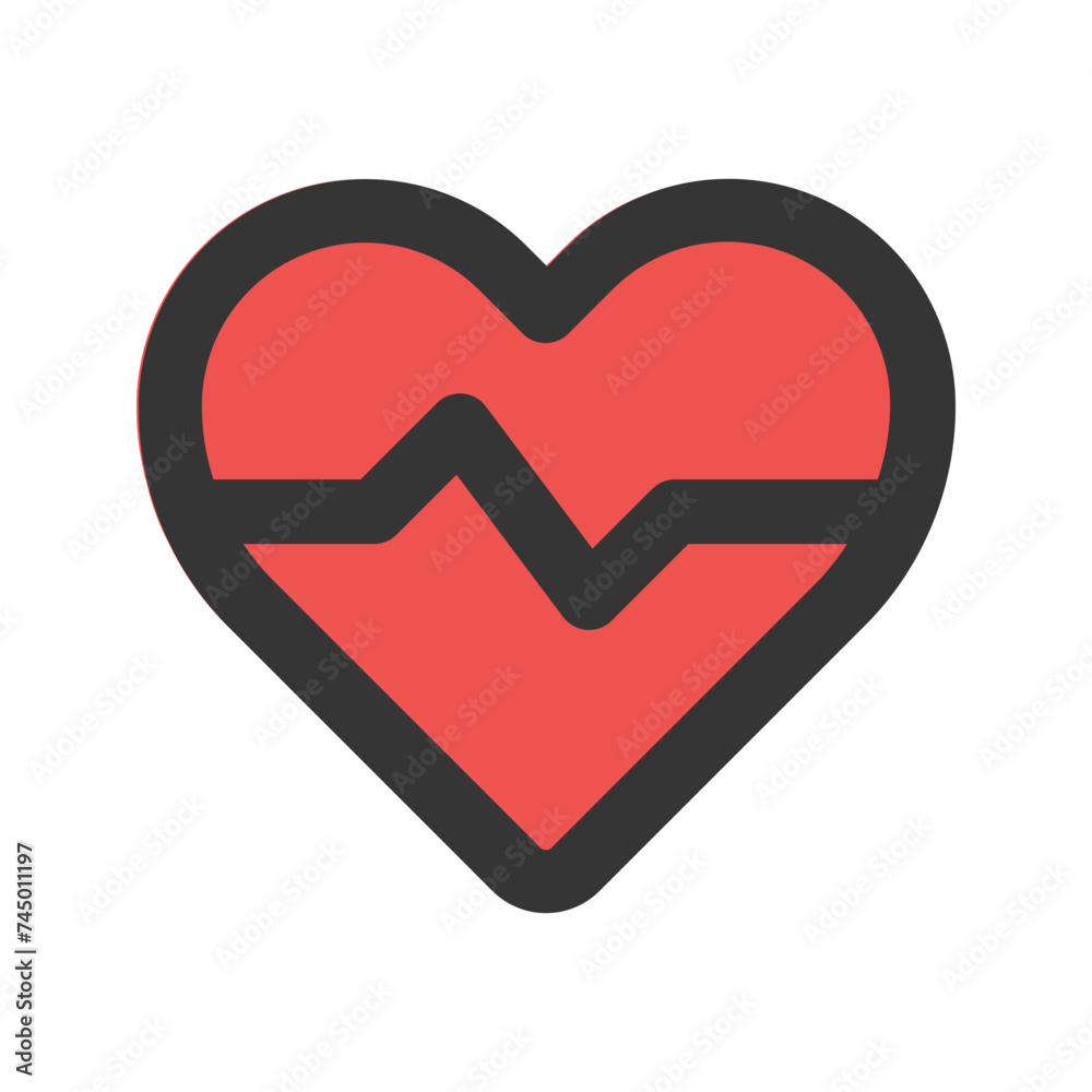 heart beat line color icon heart beat line color icon