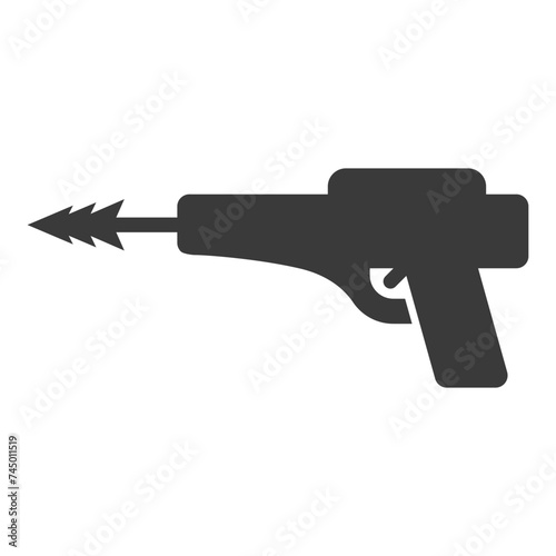Harpoon for spearfishing glyph icon isolated on white background.Vector illustration
