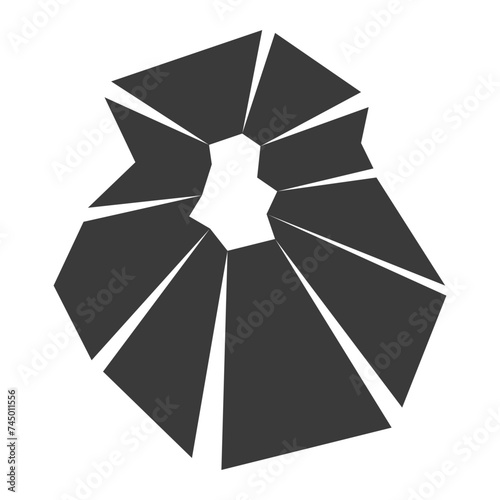 Ravine glyph icon isolated on white background.Vector illustration