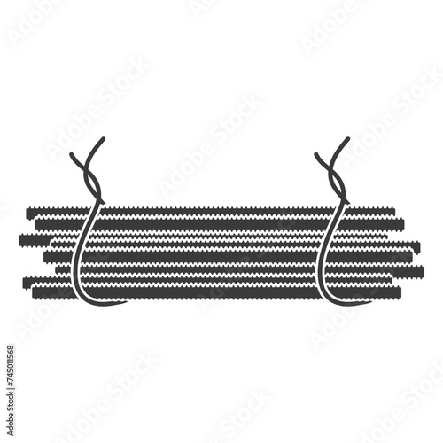 Steel reinforcing rods glyph icon isolated on white background.Vector illustration