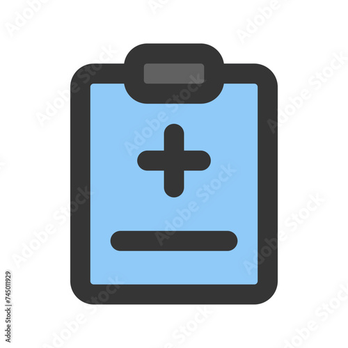 medical clipboard line color icon