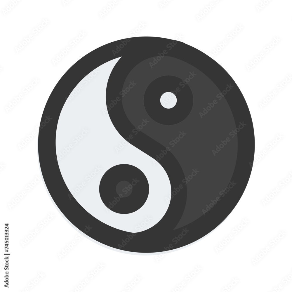 yin yang line color icon yin yang line color icon