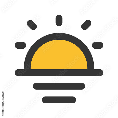 sunset line color icon