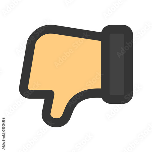 thumbs down line color icon