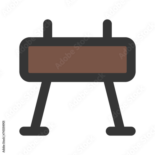vaulting horse line color icon