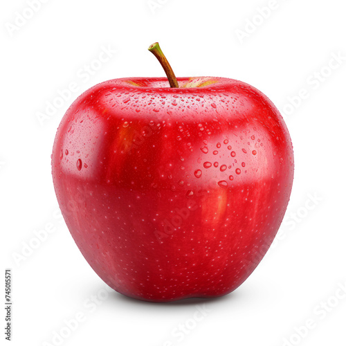 A fresh, ripe McIntosh apple, isolated on a transparent background