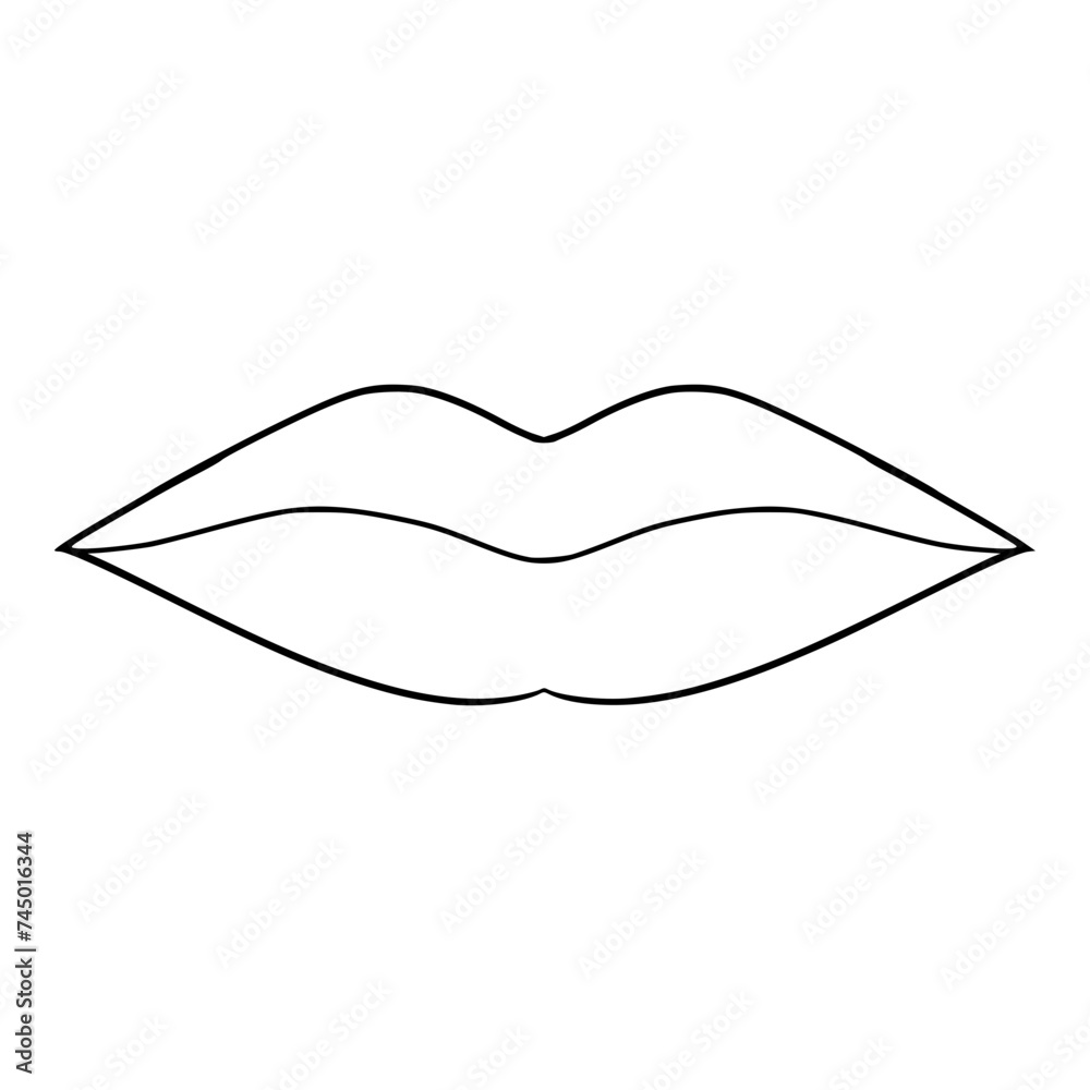 lips illustration hand drawn outline isolated vector lips illustration hand drawn outline isolated vector