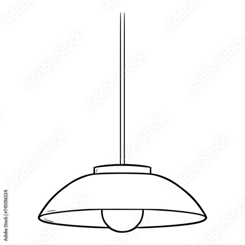 hanging lamp illustration hand drawn outline isolated vector