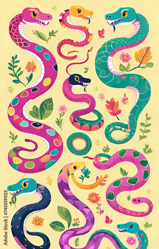 Obraz premium pattern with snakes