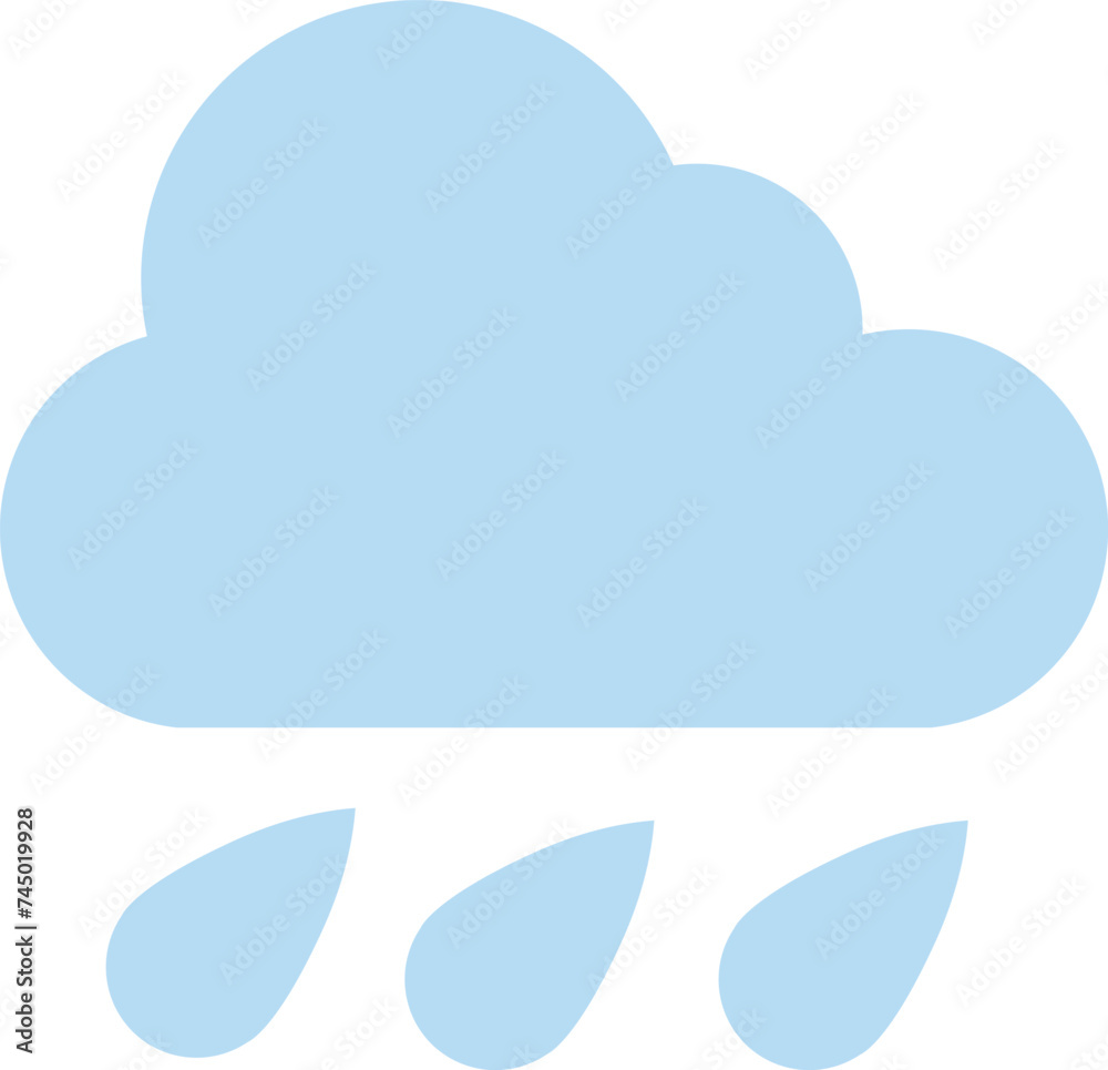 Rain cloud icon. Simple flat style. Drop water, cloudy symbol, raindrop, fall, spring, color, measure, nature, weather concept for web design. Vector illustration isolated Rain cloud icon. Simple flat style. Drop water, cloudy symbol, raindrop, fall, spring, color, measure, nature, weather concept for web design. Vector illustration isolated