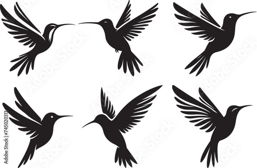 Hummingbird silhouette vector illustration © CreativeDesigns