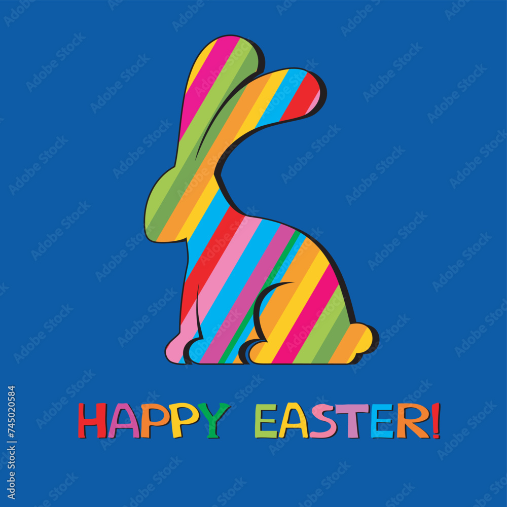 Easter card. Celebration background with Easter Rabbit. Vector illustration