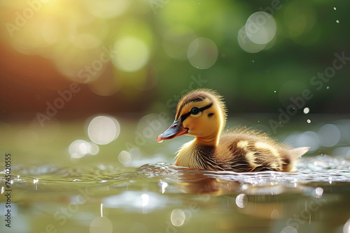 A small duck discovers life photo