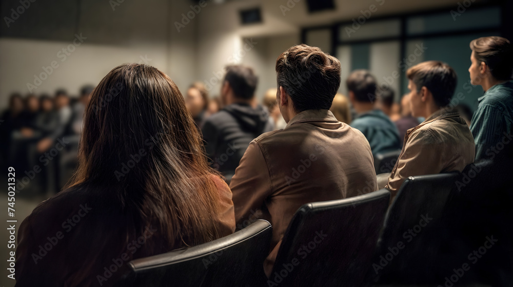 Adult learners in college classroom. Mature scholars university. Generative AI Adult learners in college classroom. Mature scholars university. Generative AI