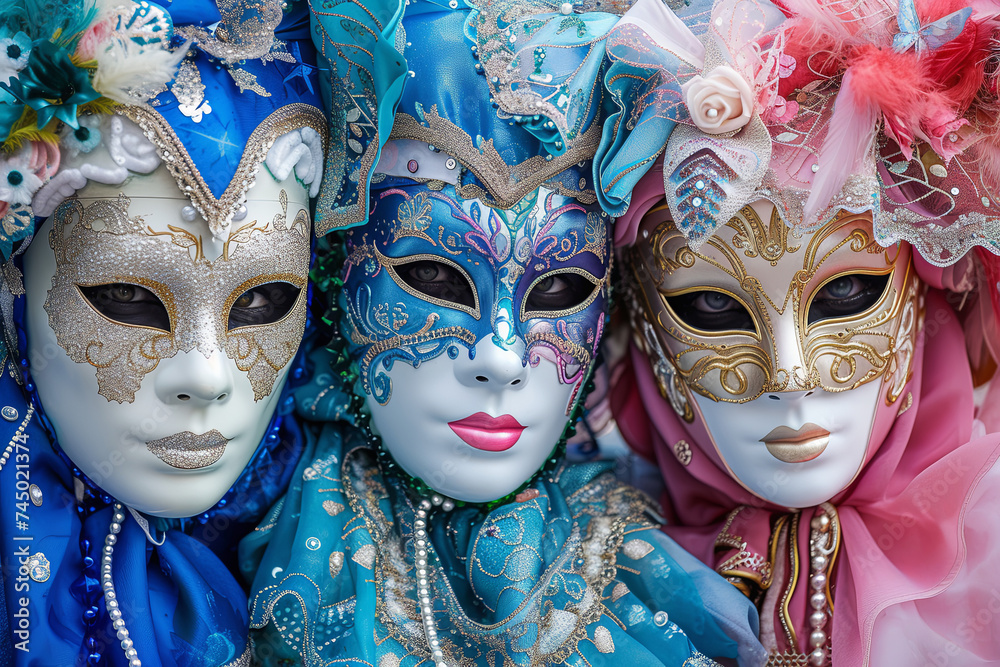 Beauty masks at the Carnival of Venice