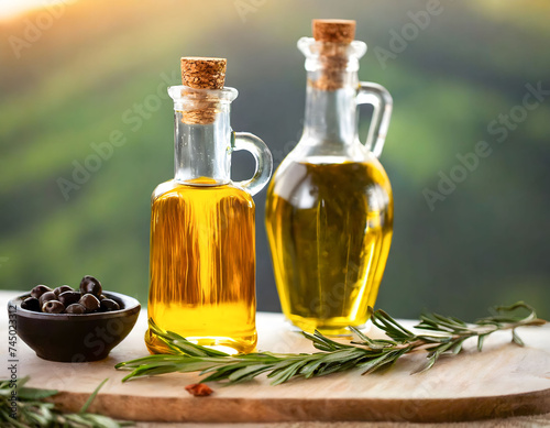 Mediterranean Essence: Olive Oil’s Liquid Gold. Artisan olive oil, rich and pure, captured in a rustic setting