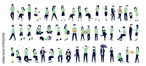 peoples with diffrent poses