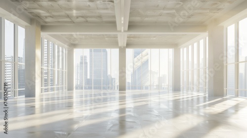Interior of a modern empty office building #745024791