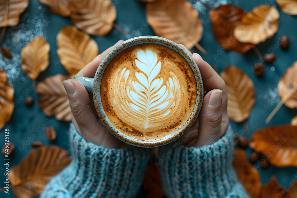 Person Holding a Cup of Coffee - obrazy, fototapety, plakaty 