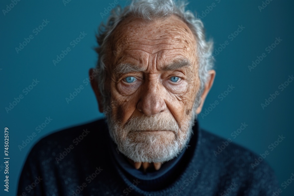 Elderly sad man in depression