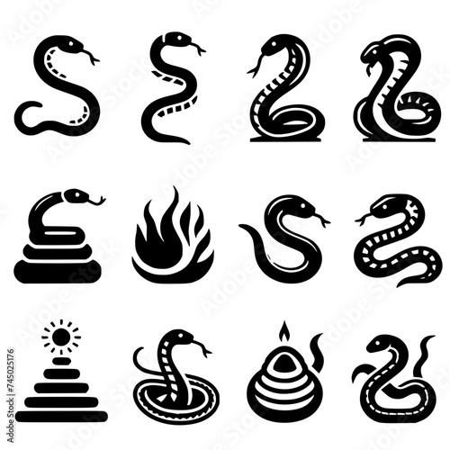 set of snake icons