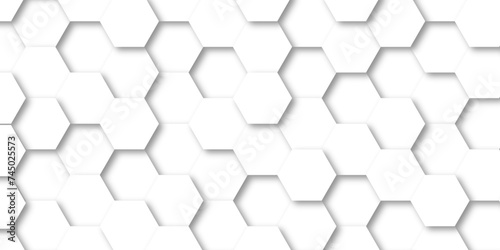 Fototapeta Naklejka Na Ścianę i Meble -  White Hexagonal Background. Luxury White Pattern. Vector Illustration. 3D Futuristic abstract honeycomb mosaic white background. geometric mesh cell texture. modern futuristic wallpaper.