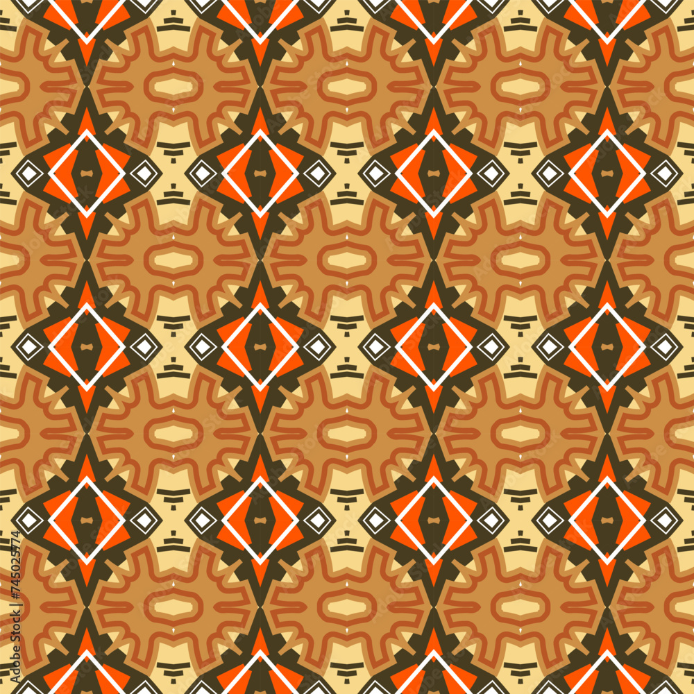 Seamless pattern with ethnic texture. Vector illustration