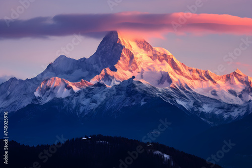 Enthralling Twilight Tranquility: A Picturesque Panorama Of The Majestic Mountain Landscape © Lewis