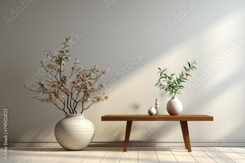 Elegant minimalist clean aesthetic with neutral tones and subtle textures uncluttered design space background with serene atmosphere soft shadows, perfect for modern product photography
