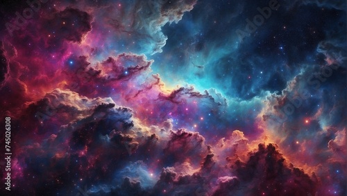beautiful colorful nebula views made by AI generative